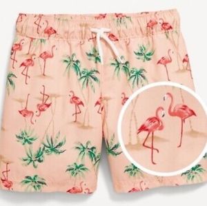 NWT 3T Old Navy Flamingo 🦩 Print Swim Trunks Family Matching Swimsuit Pink